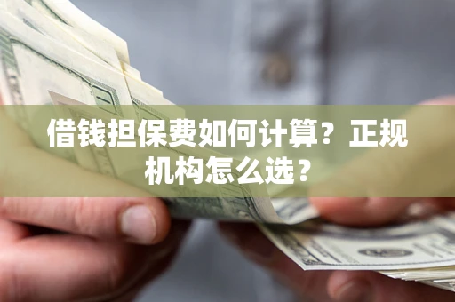 武汉借钱担保费如何计算？正规机构怎么选？