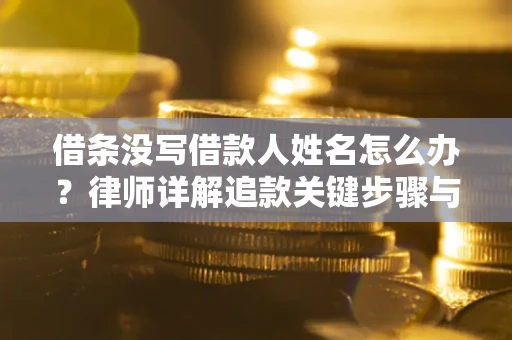 武汉借条没写借款人姓名怎么办？律师详解追款关键步骤与证据链构建
