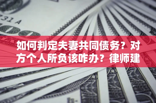 武汉如何判定夫妻共同债务？对方个人所负该咋办？律师建议