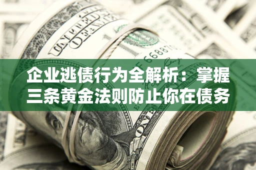 武汉企业逃债行为全解析：掌握三条黄金法则防止你在债务乱局中“踩雷”