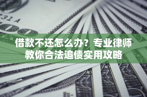武汉借款不还怎么办？专业律师教你合法追债实用攻略