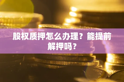 武汉股权质押怎么办理？能提前解押吗？